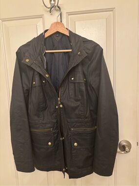 Tommy Hilfiger Navy Utility Jacket with Gold Accents